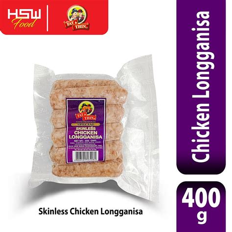 fat and thin longganisa|fat & thin skinless longganisa 400g .